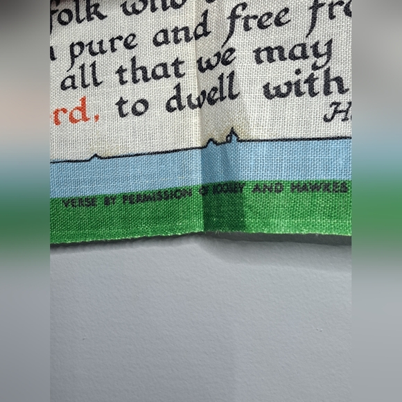 Vintage Irish Linen 'Bless This House by Helen Taylor" NWOT 1980's - Picture 6 of 9